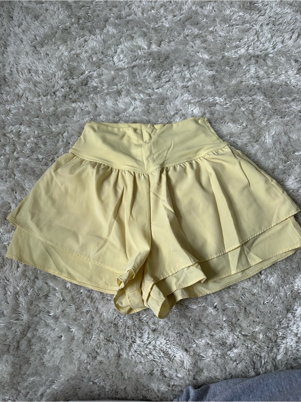 Yogalicious Light Yellow Layered Shorts